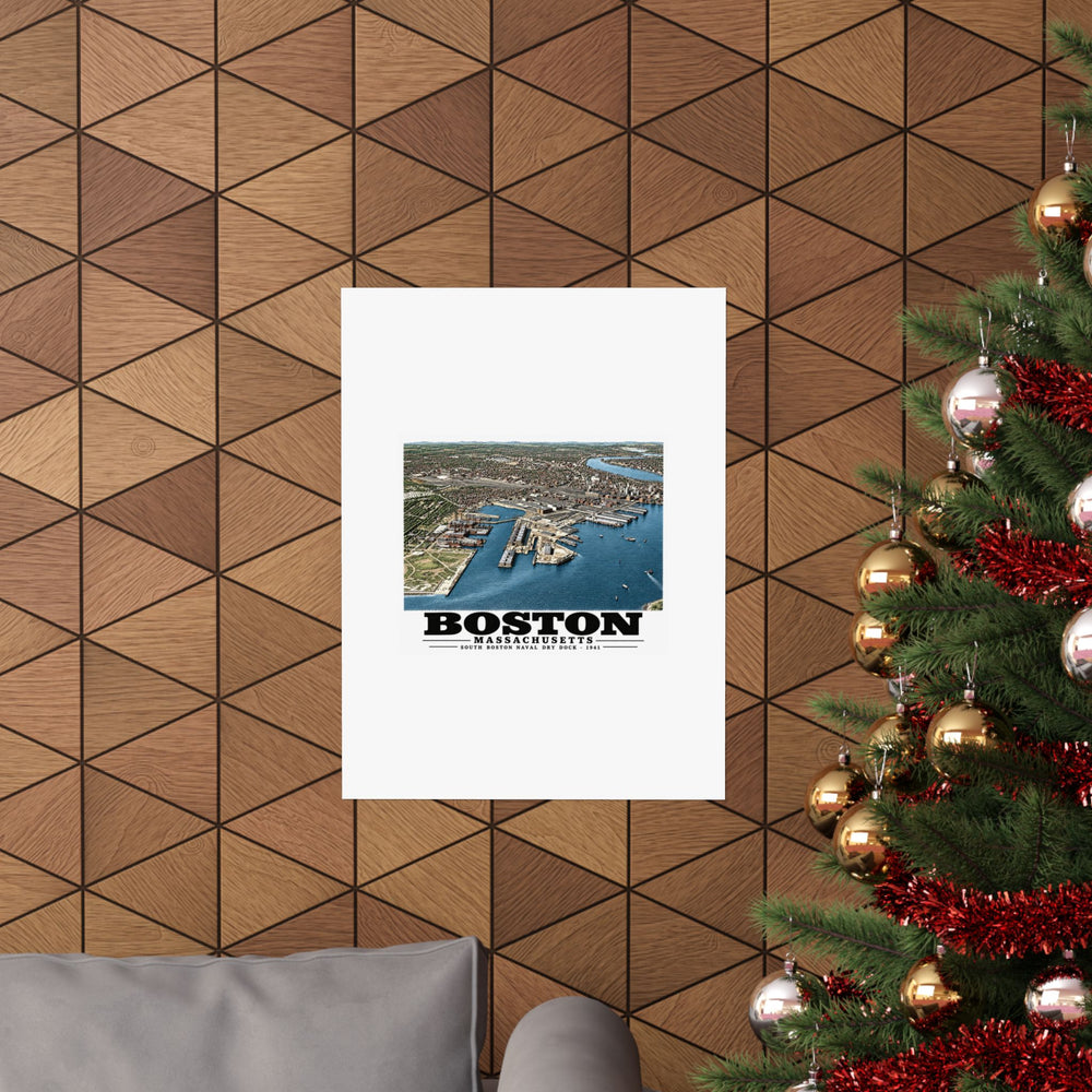 Navy Yard Annex, So. Boston, MA from East, 3000 feet Matte Heritage Poster — 11 × 14 and 18 × 24 in - Boston Harbor