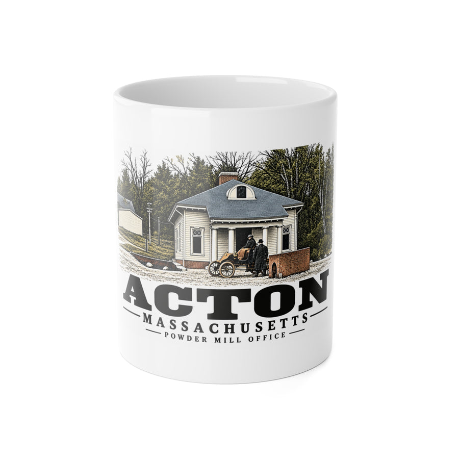 Illustrated Powder Mill Office in Acton on ceramic mug