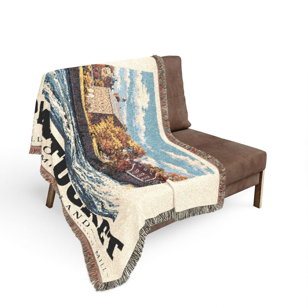 Old Slater Mill and Wilkinson Mill — Pawtucket, Rhode Island Woven Blanket