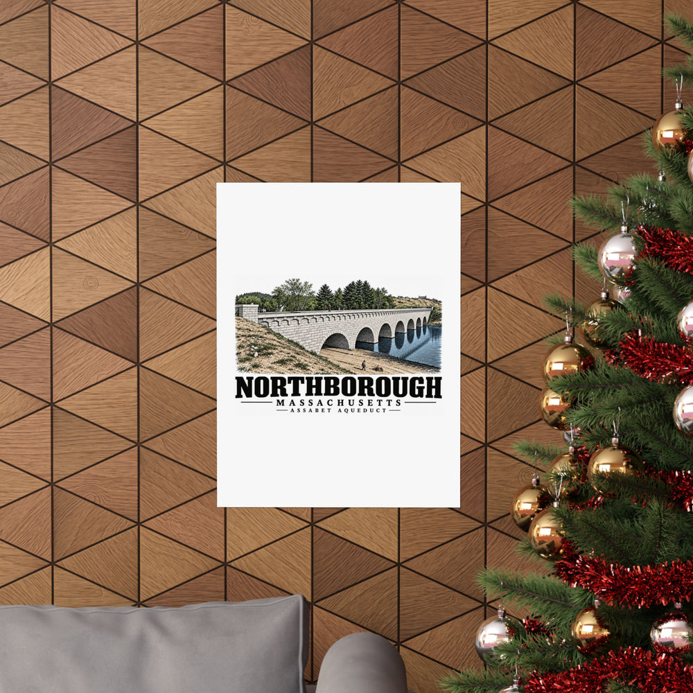 Illustrated Assabet Aqueduct in Northborough on unframed matte poster