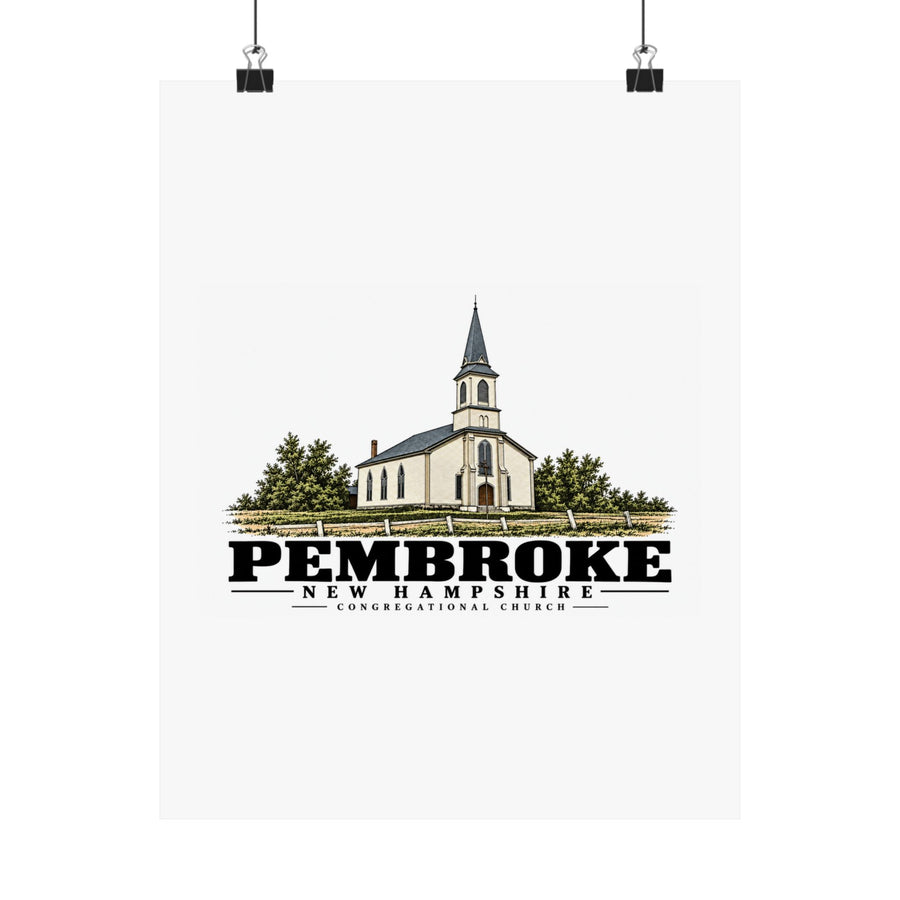 11 x 14 front of Congregational Church matte poster, Pembroke, New Hampshire.