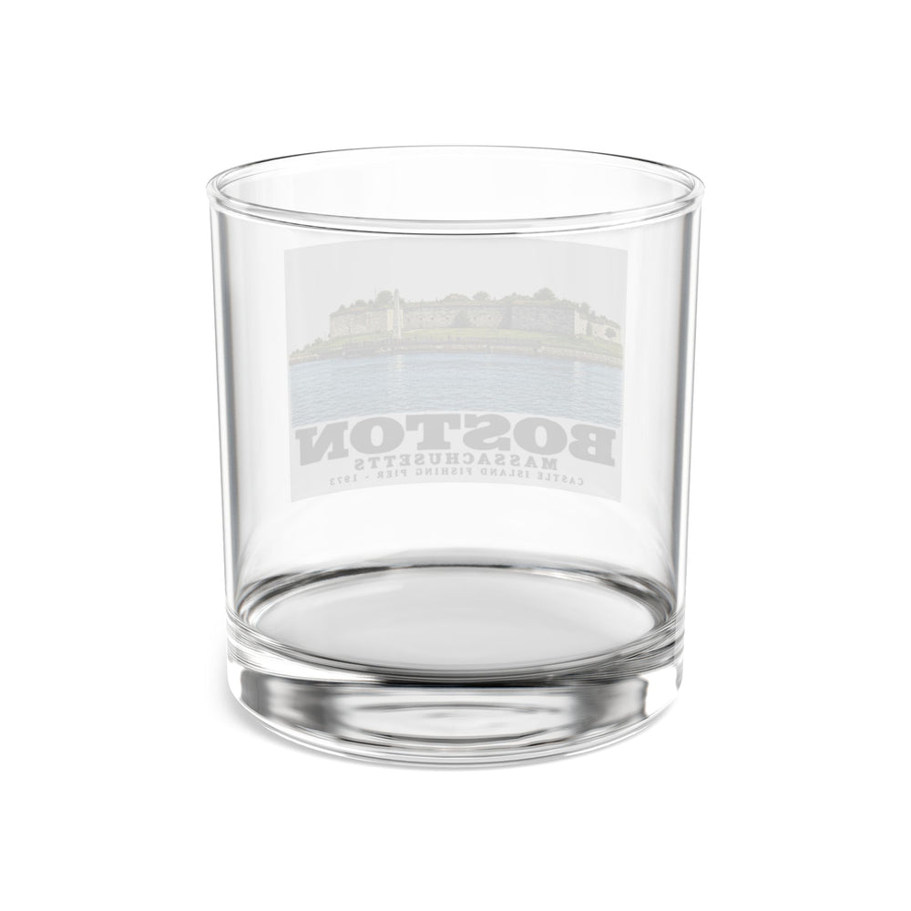 Castle Island, includes Fishing Pier 10 oz Rocks Glass - Boston Harbor