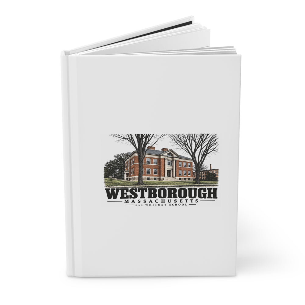 Illustrated Eli Whitney School in Westborough on matte hardcover journal