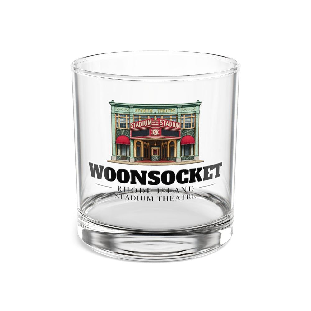 Front view of Woonsocket Stadium Theatre 10 oz Rocks Glass
