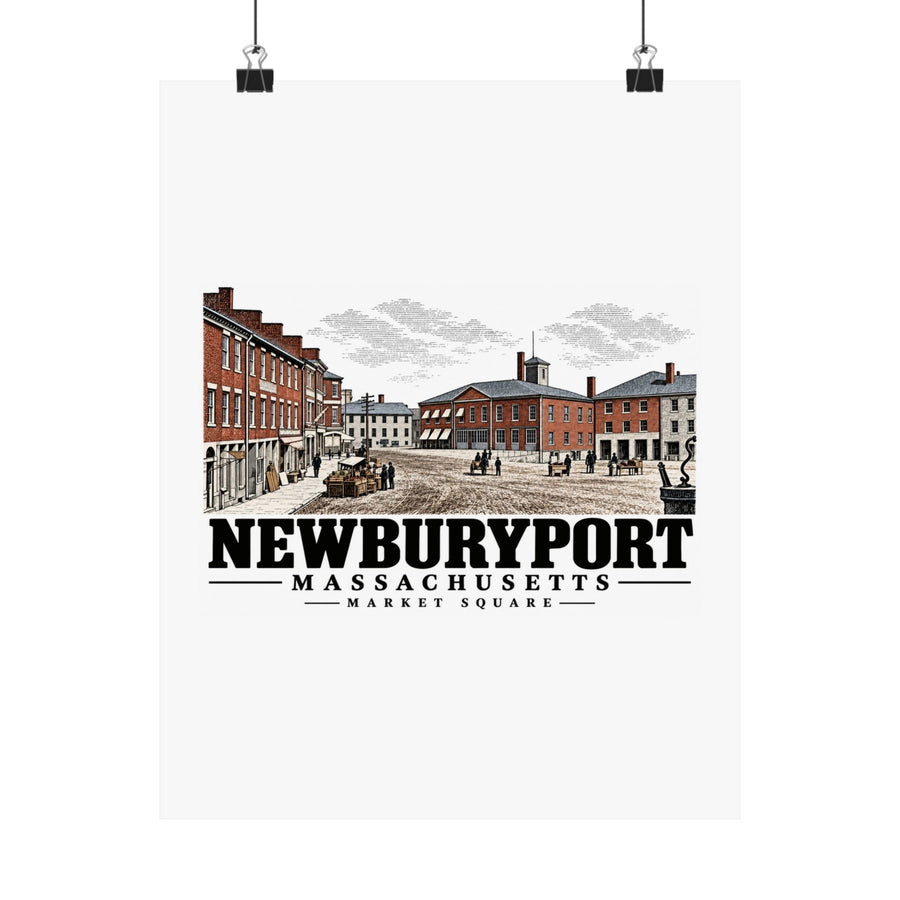 11 x 14 front of Market Square matte poster, Newburyport, Massachusetts.