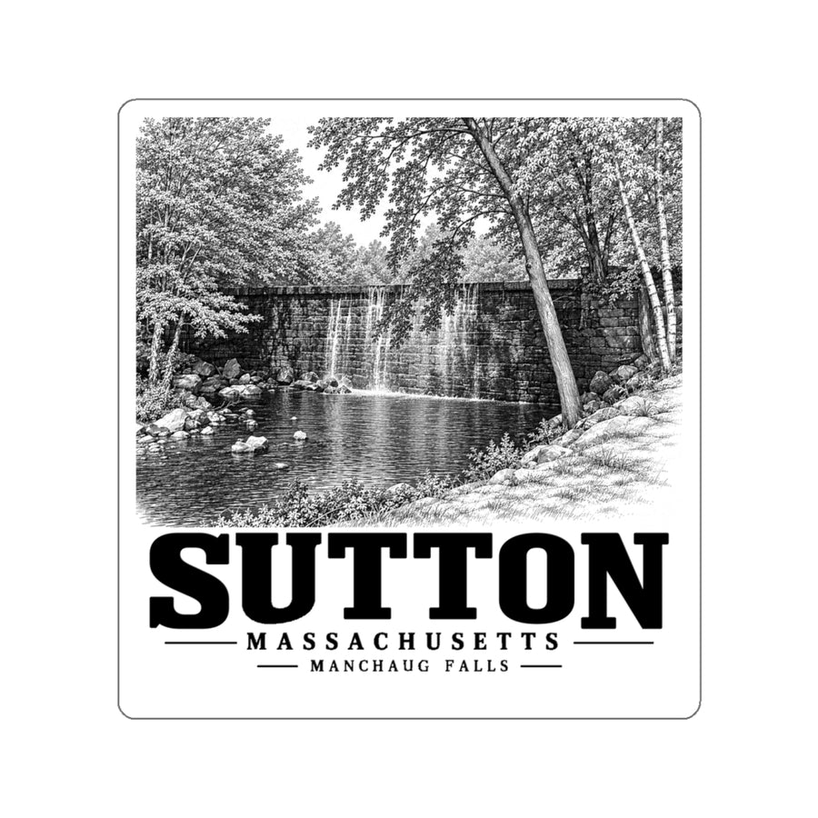 Sutton Manchaug Falls 4 in Die-Cut Sticker - Default - front product view