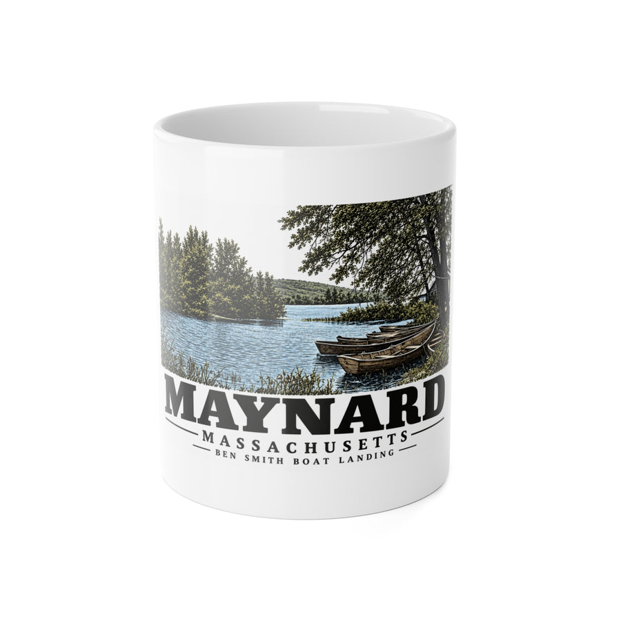 Maynard Ben Smith Boat Landing 11 oz White Ceramic Mug — Assabet Valley Goods