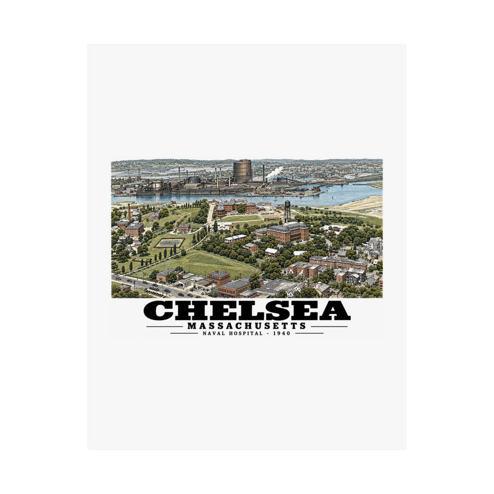 Naval Hospital Chelsea Matte Heritage Poster — 11 × 14 and 18 × 24 in - Boston Harbor