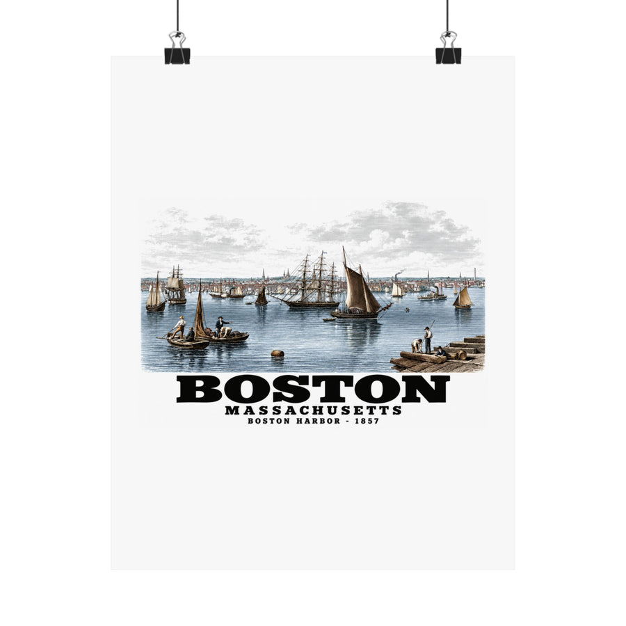 Boston Matte Heritage Poster — 11 × 14 and 18 × 24 in - Boston Harbor