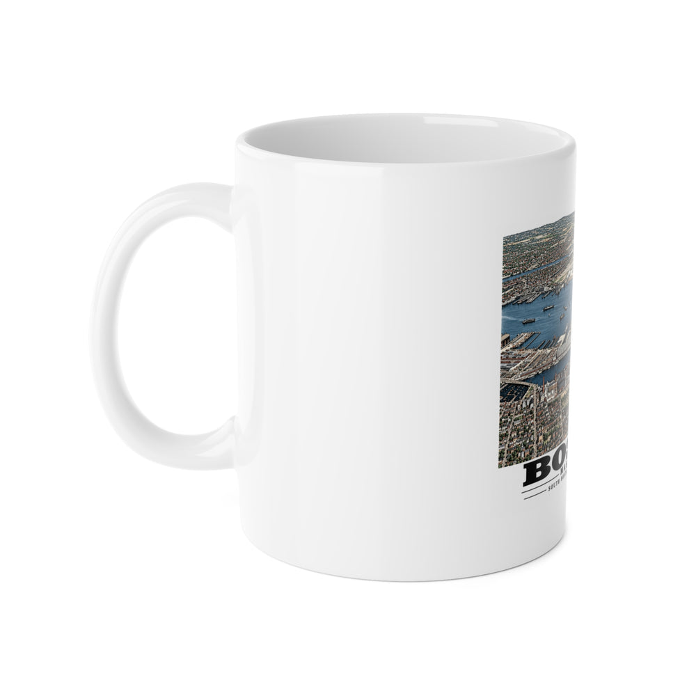 Navy Yard Annex, So. Boston, MA from South, 3000 feet 11 oz White Ceramic Mug - Boston Harbor