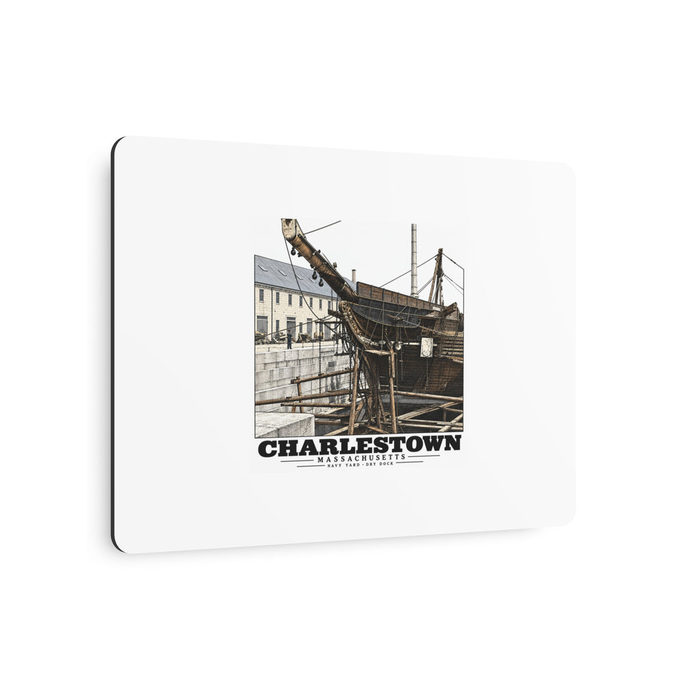 Dry Dock, Charlestown Navy Yard 7 × 5 in Horizontal Metal Wall Art - Boston Harbor