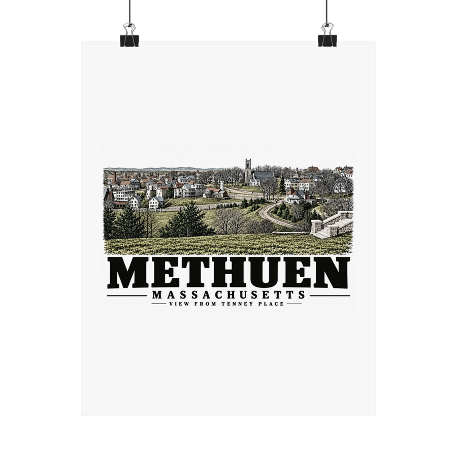 11 x 14 front of View from Tenney Place matte poster, Methuen, Massachusetts.