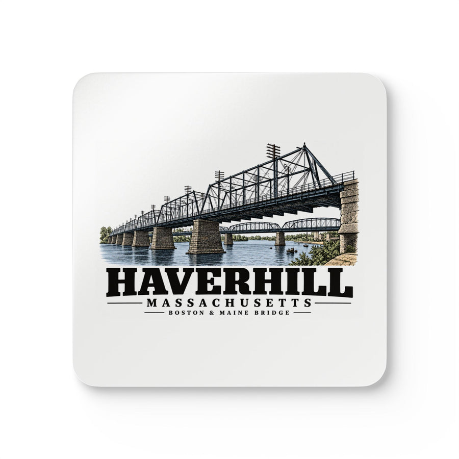 Haverhill Boston & Maine Merrimack railroad bridge Cork Back Coaster Set - Merrimack Valley Goods