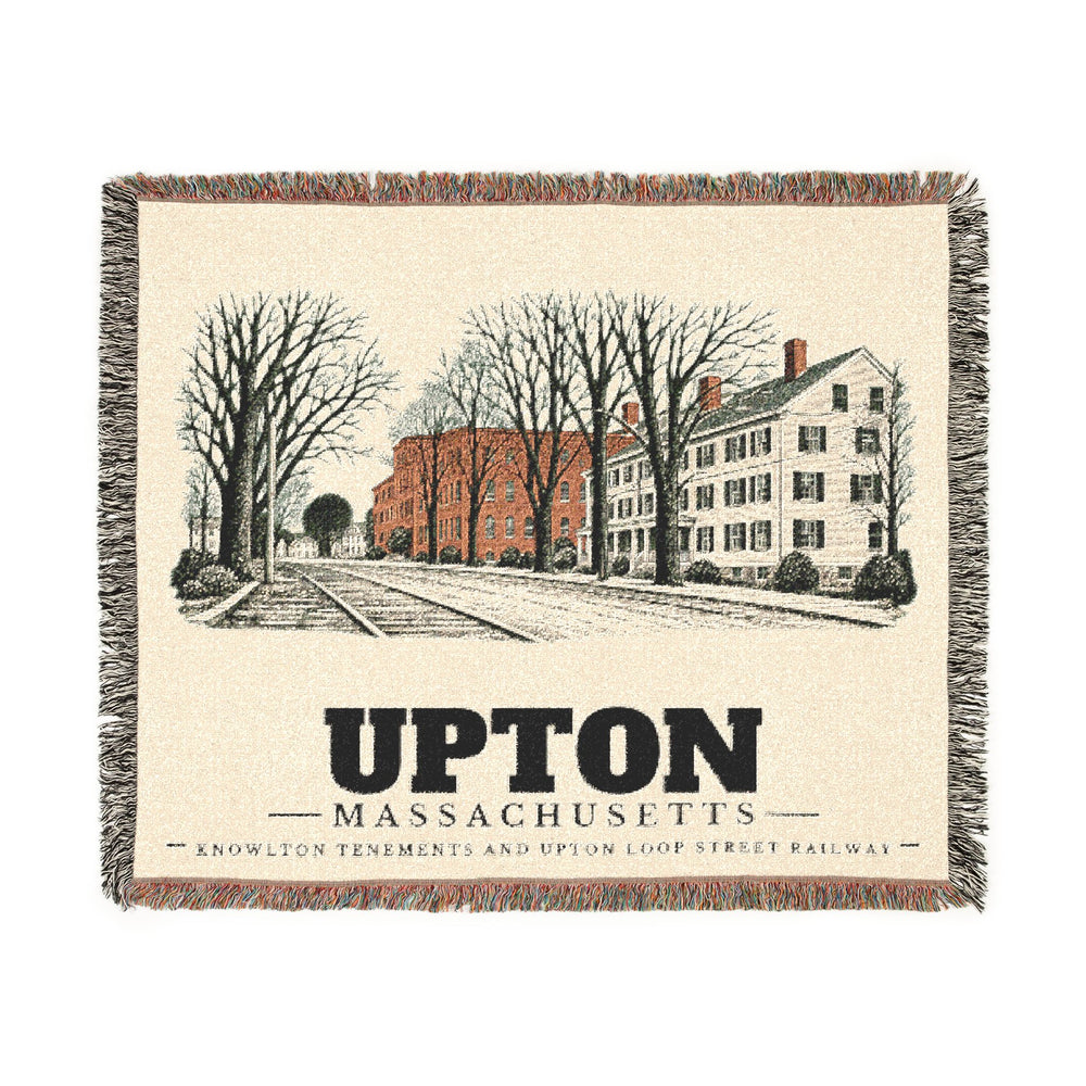 Knowlton Tenements and Upton Loop Street Railway — Upton, Massachusetts woven blanket, product view 1