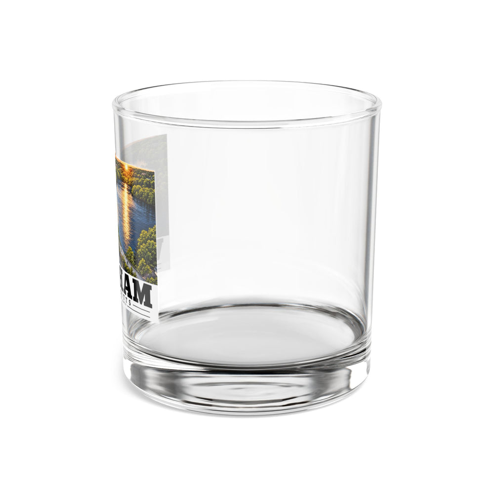 Illustrated Forest Grove Road Causeway in Waltham on rocks glass