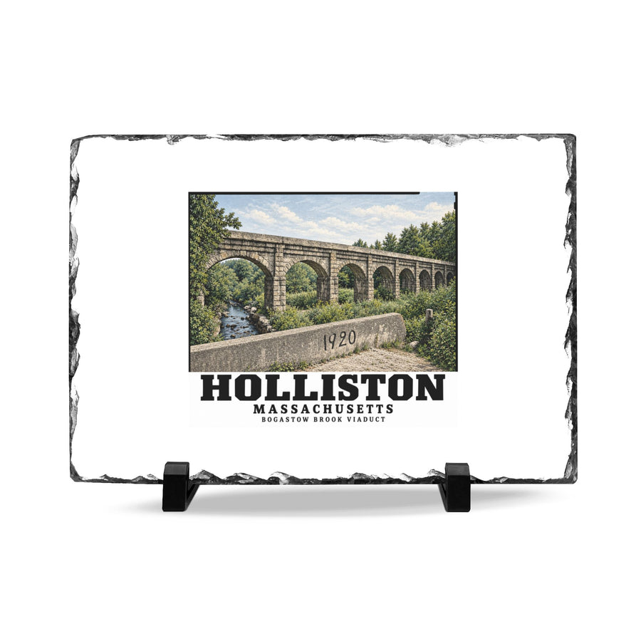 Bogastow Brook Viaduct native survey image - negative number verification required 7 × 11 in Slate Desk Plaque - Charles River