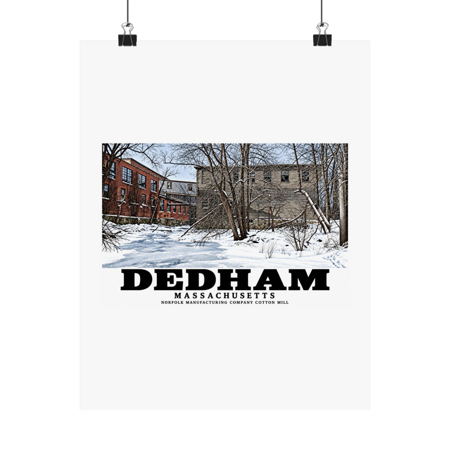 Illustrated Norfolk Manufacturing Company Cotton Mill in Dedham on unframed matte poster
