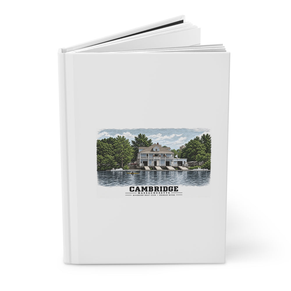 Riverside Boat Club, 769 Memorial Drive Matte Hardcover Journal - Charles River
