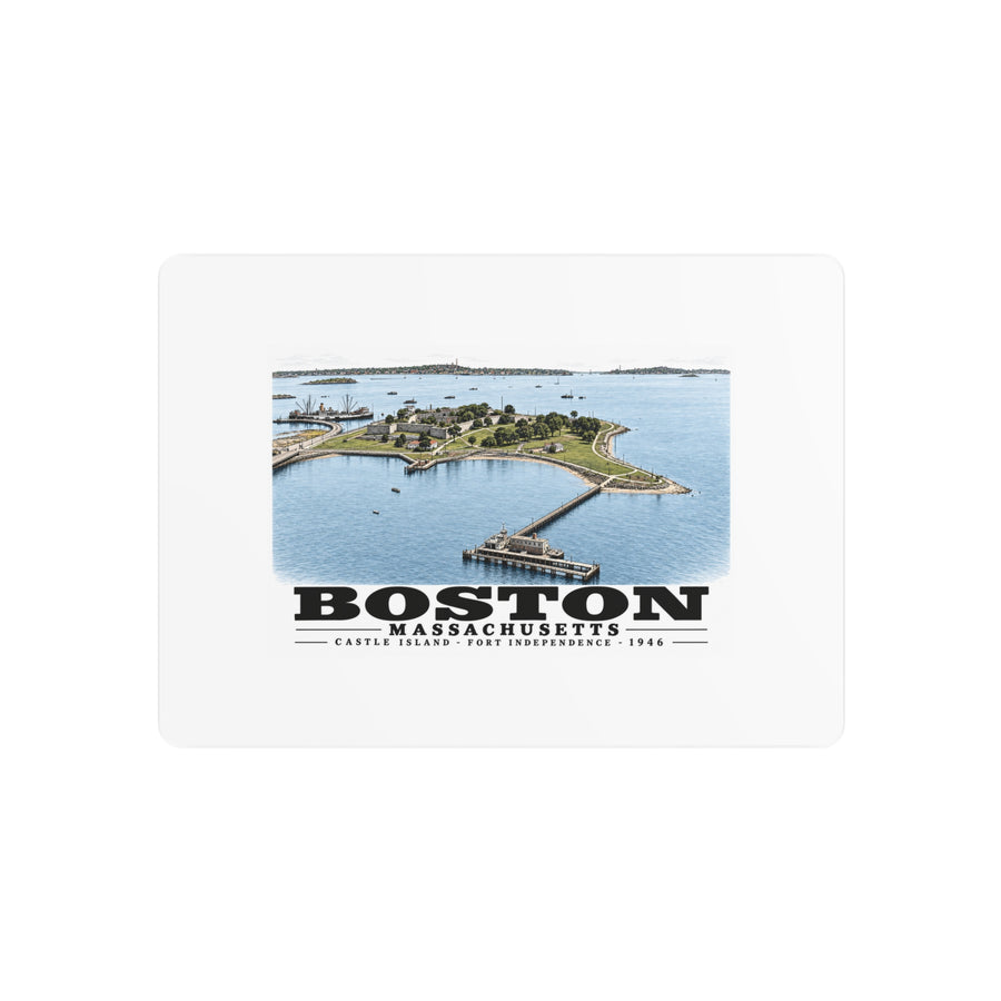 Castle Island, Boston 7 × 5 in Horizontal Metal Wall Art - Boston Harbor