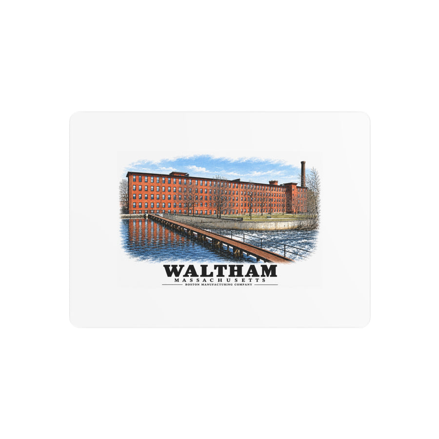 Boston Manufacturing Company, 144-190 Moody Street; Moody Street Dam, Charles River 7 × 5 in Horizontal Metal Wall Art - Charles River
