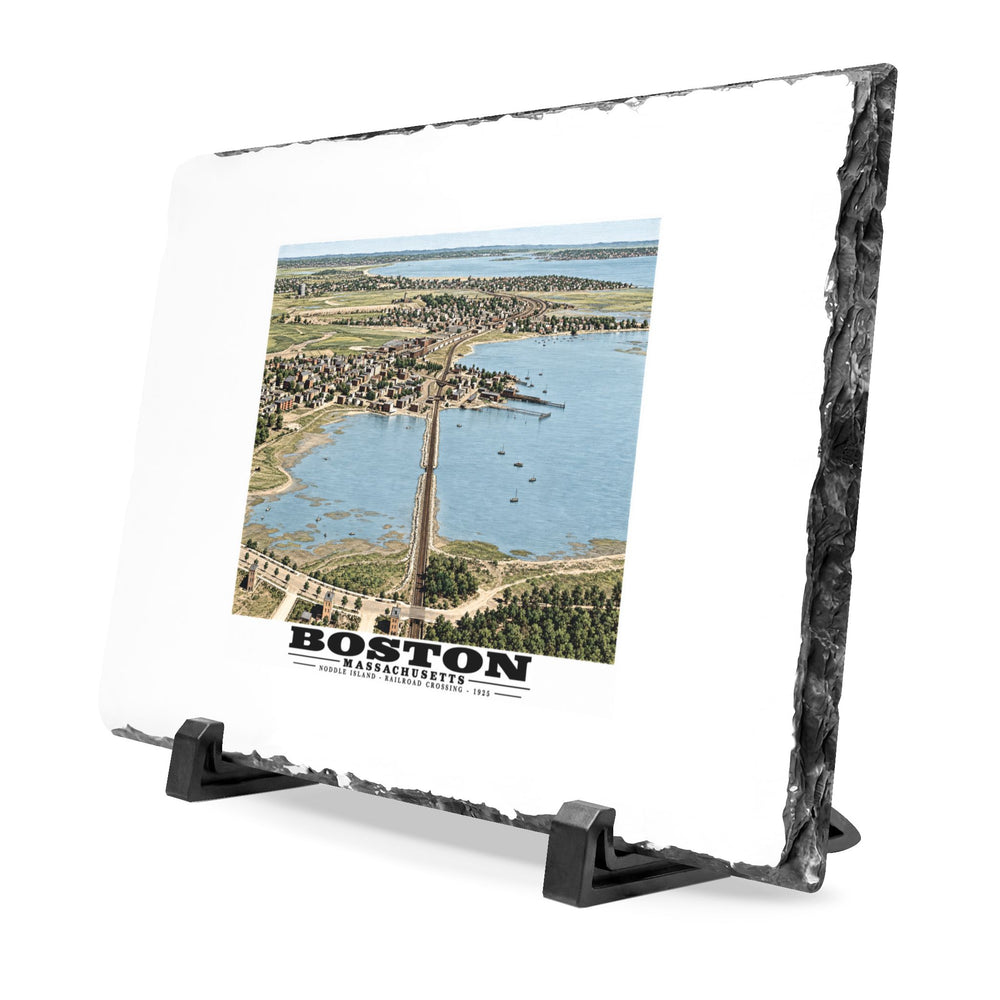 Boston. Chelsea and Revere 7 × 11 in Slate Desk Plaque - Boston Harbor