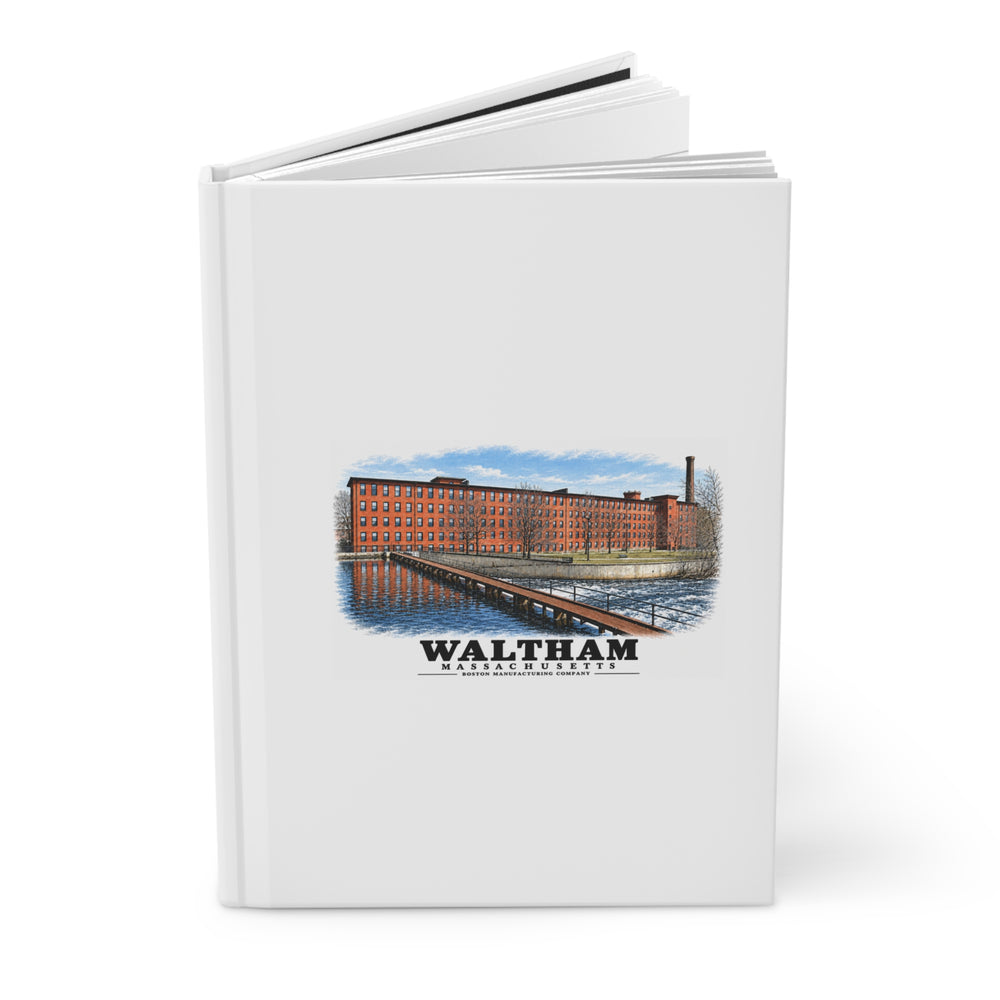 Boston Manufacturing Company, 144-190 Moody Street; Moody Street Dam, Charles River Matte Hardcover Journal - Charles River