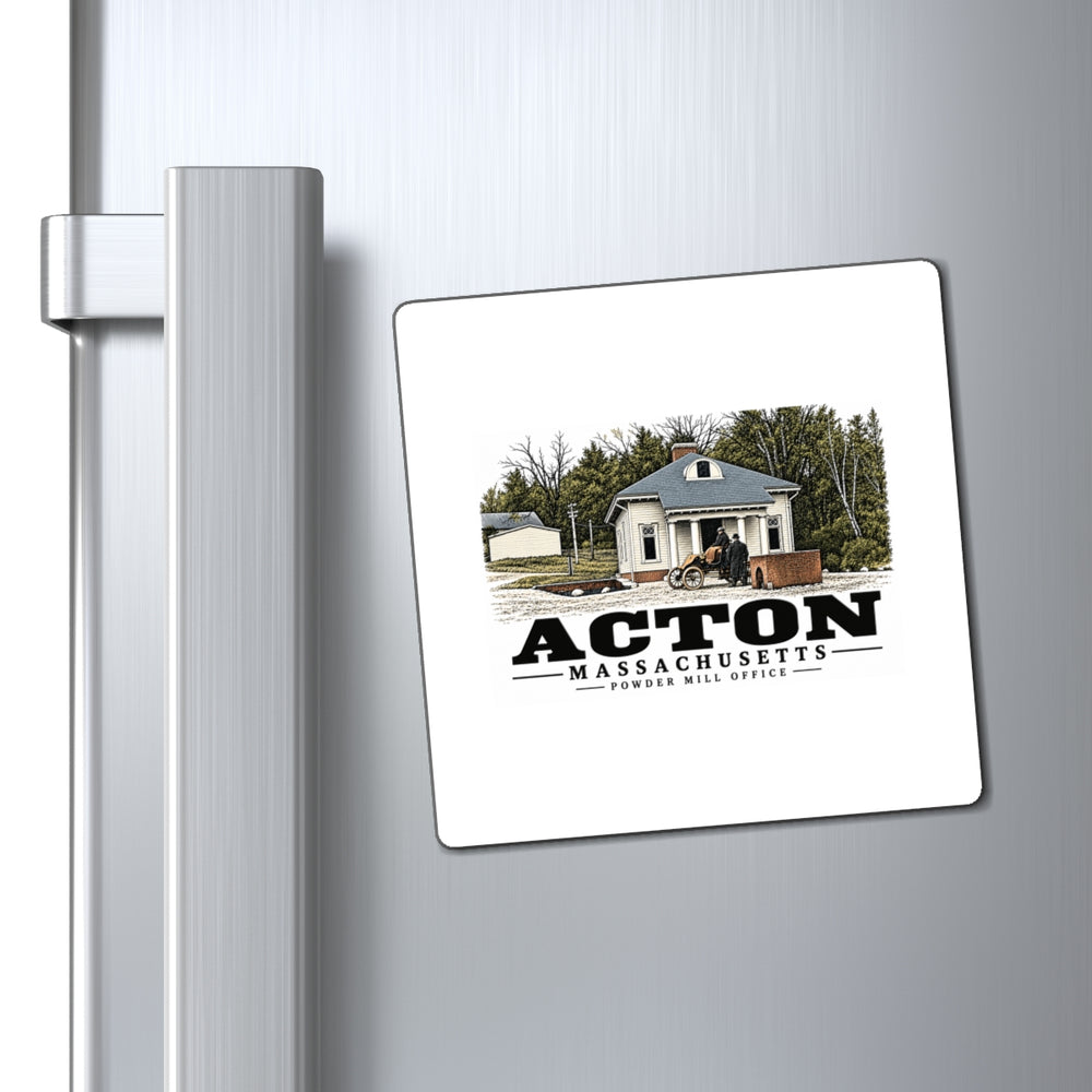 Illustrated Powder Mill Office in Acton on square magnet
