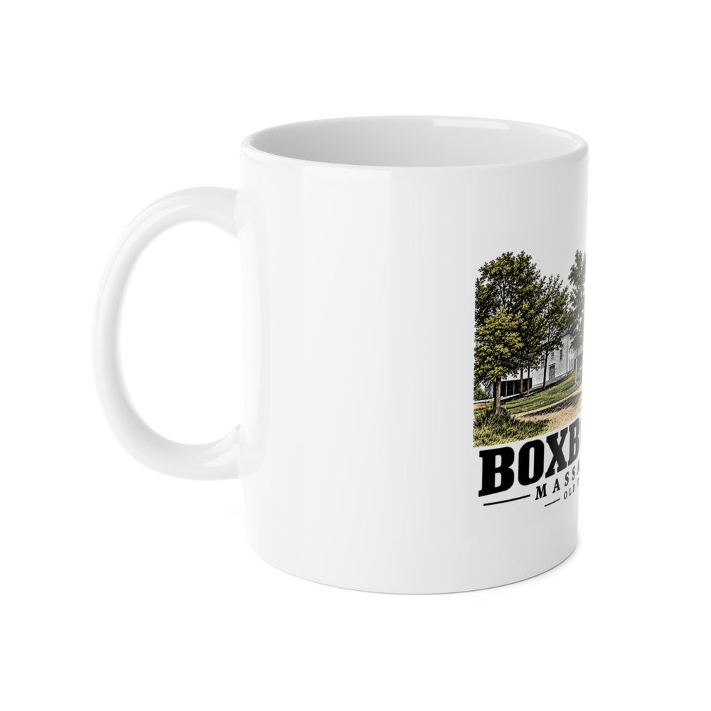 Illustrated Old Town Centre in Boxborough on ceramic mug