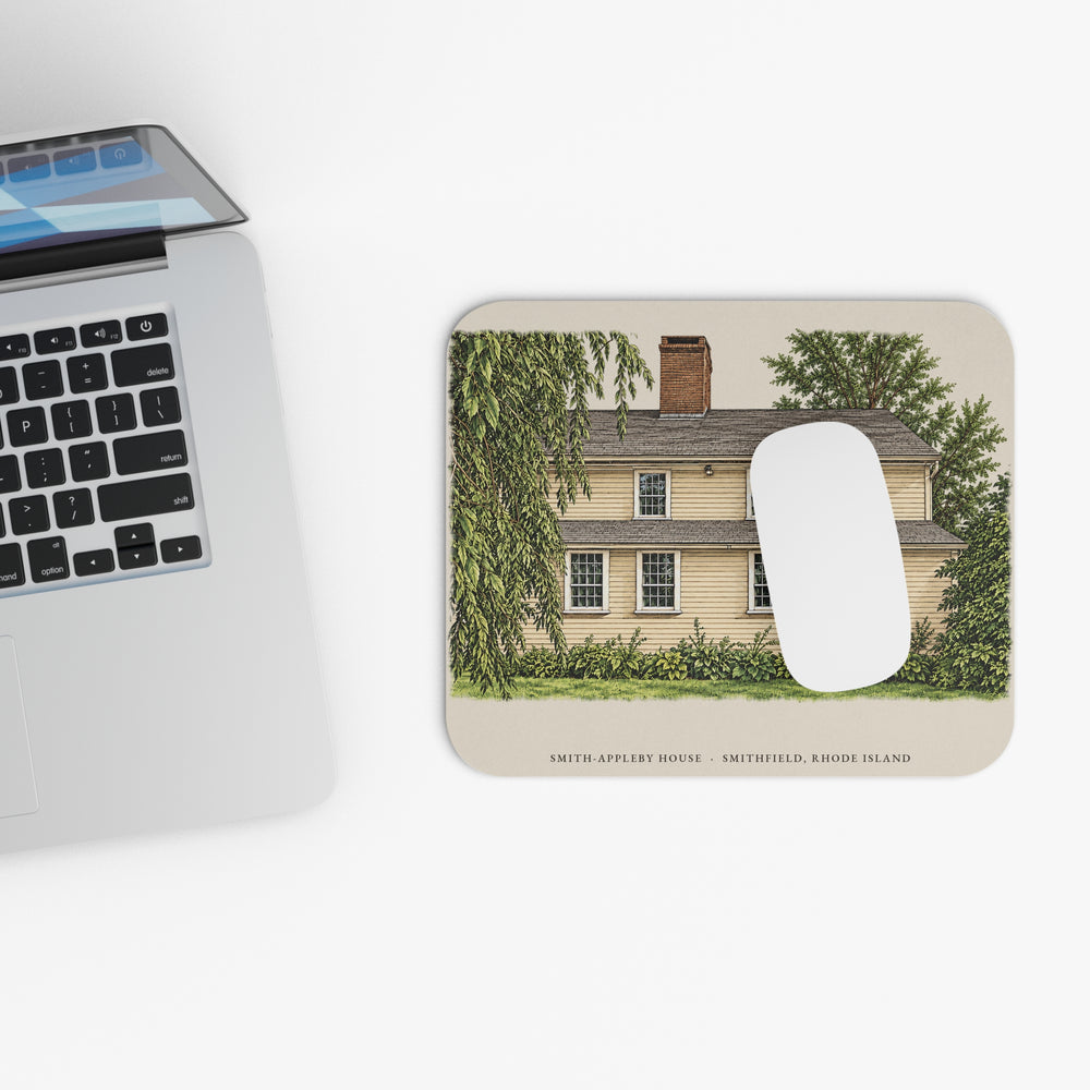 Smithfield Smith-Appleby House mouse pad mockup showing the full illustrated print