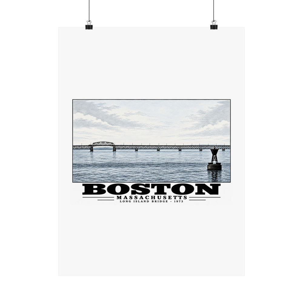 Long Island Matte Heritage Poster — 11 × 14 and 18 × 24 in - Boston Harbor