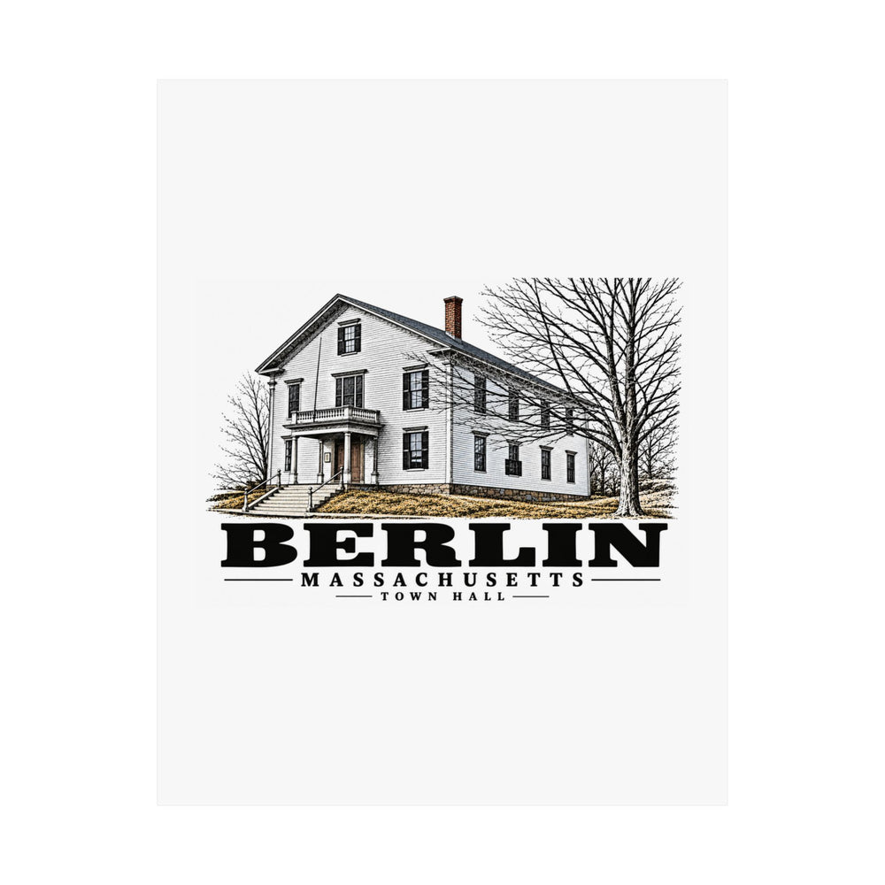 Illustrated Town Hall in Berlin on unframed matte poster