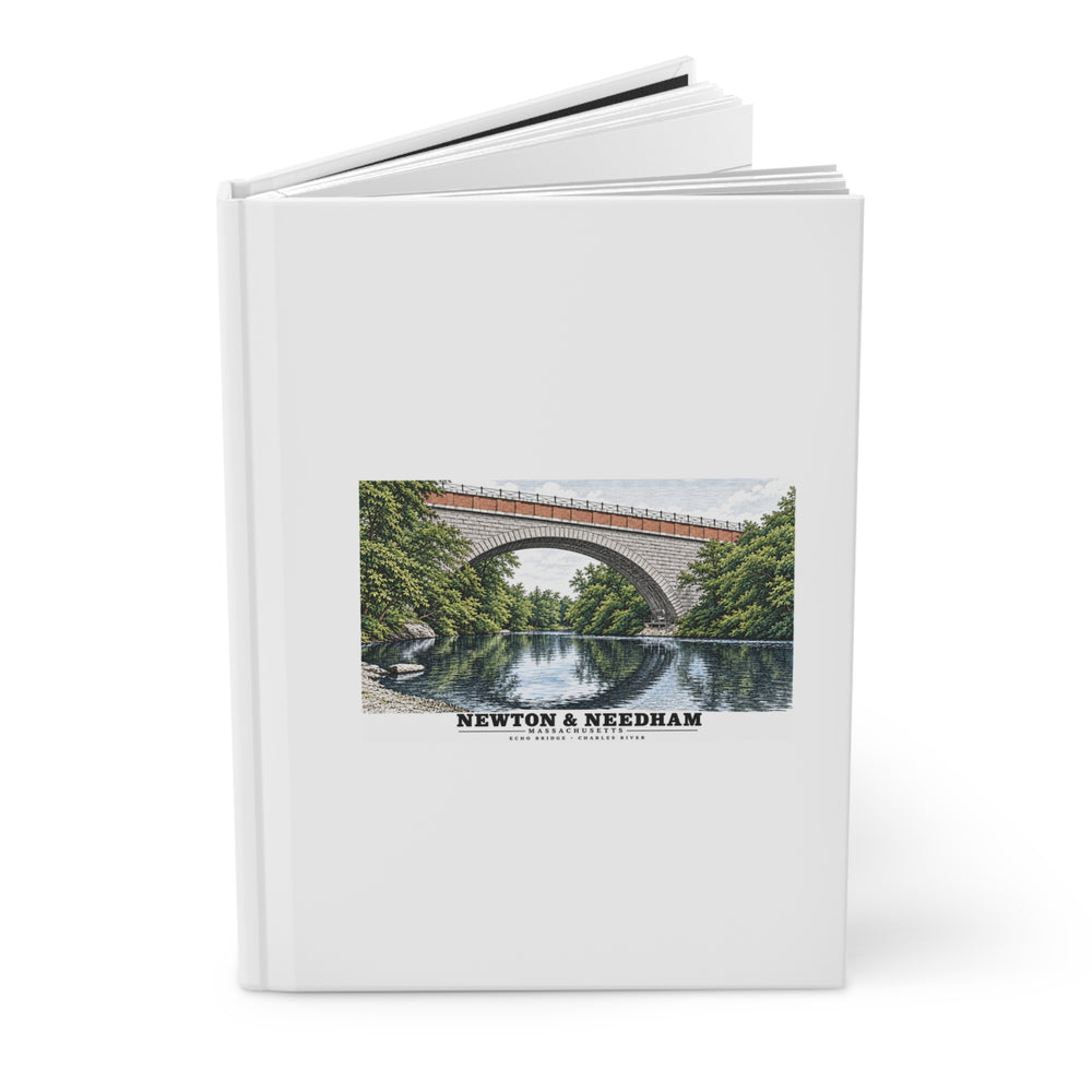 Echo Bridge, Hemlock Gorge, Upper Falls; Charles River and Ellis Street Matte Hardcover Journal - Charles River