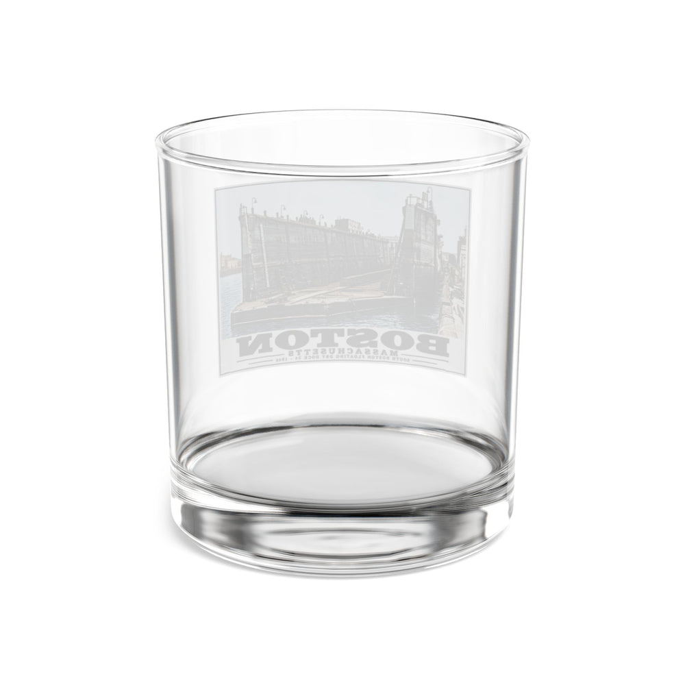 Floating dry dock #24 US Naval Dry Dock, South Boston 10 oz Rocks Glass - Boston Harbor