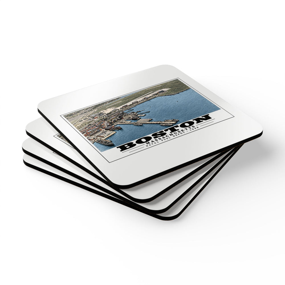 Fuel Depot Cork Back Coaster Set - Boston Harbor