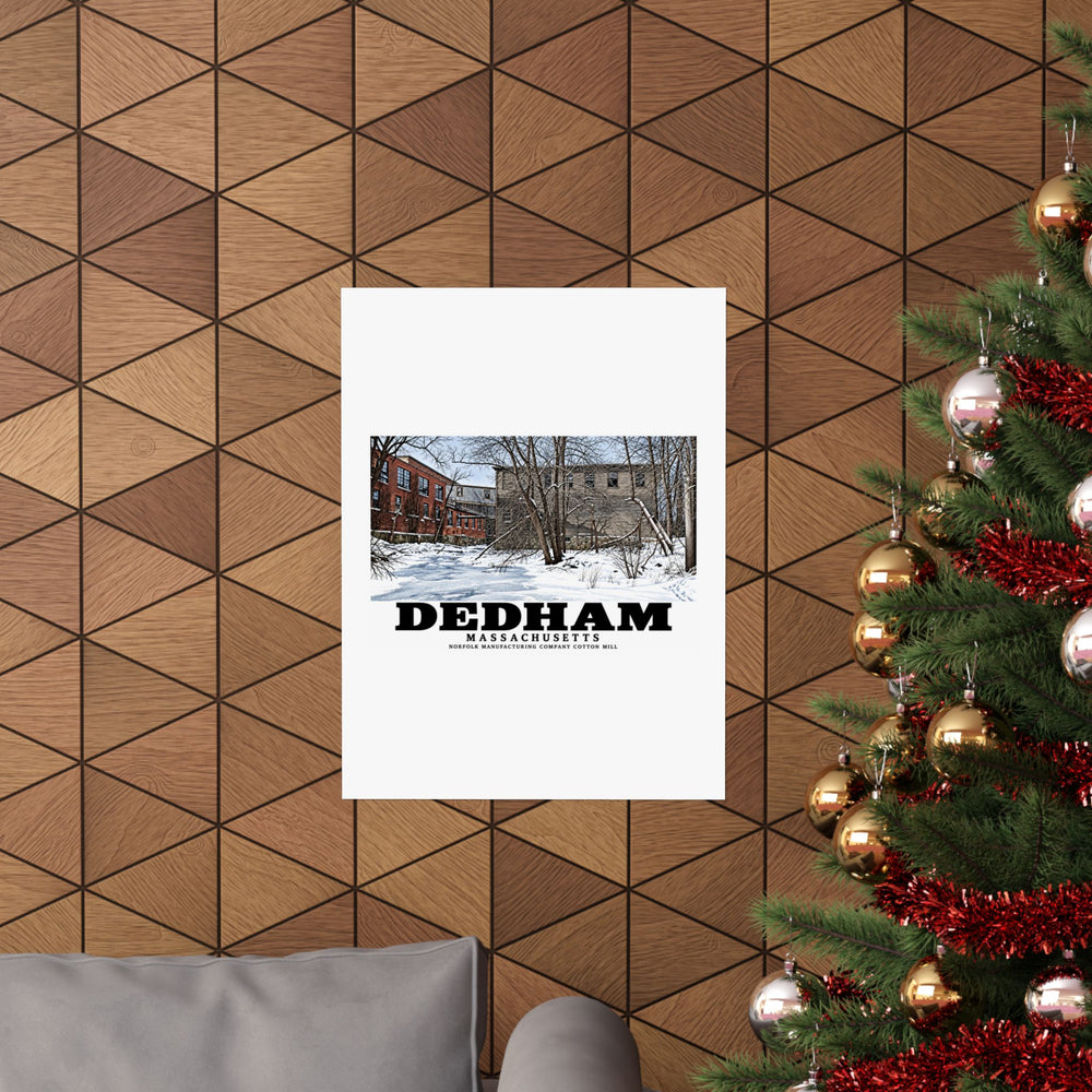 Illustrated Norfolk Manufacturing Company Cotton Mill in Dedham on unframed matte poster