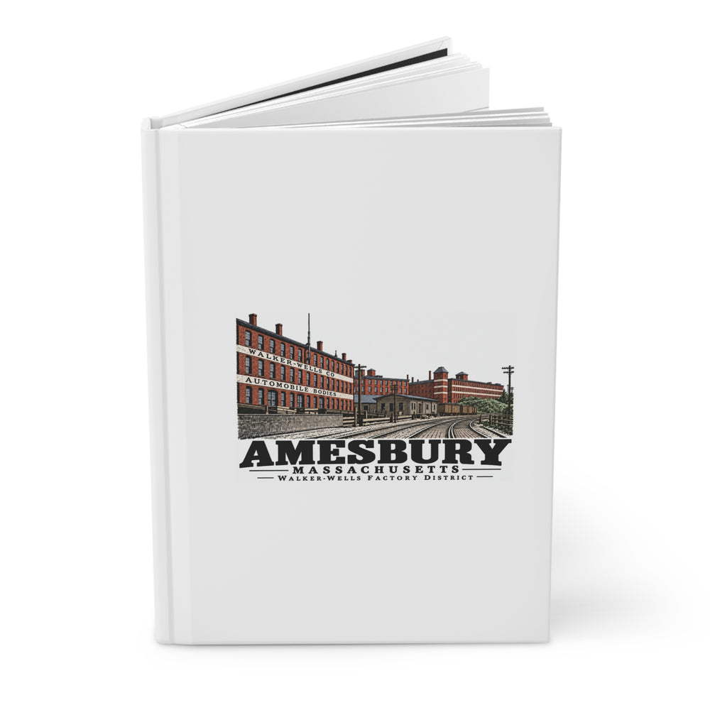 Angled front cover of Walker-Wells Factory District matte hardcover journal, Amesbury, Massachusetts.