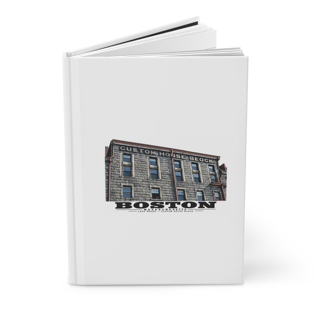 Long Wharf Custom House Block Matte Hardcover Journal - Boston Harbor