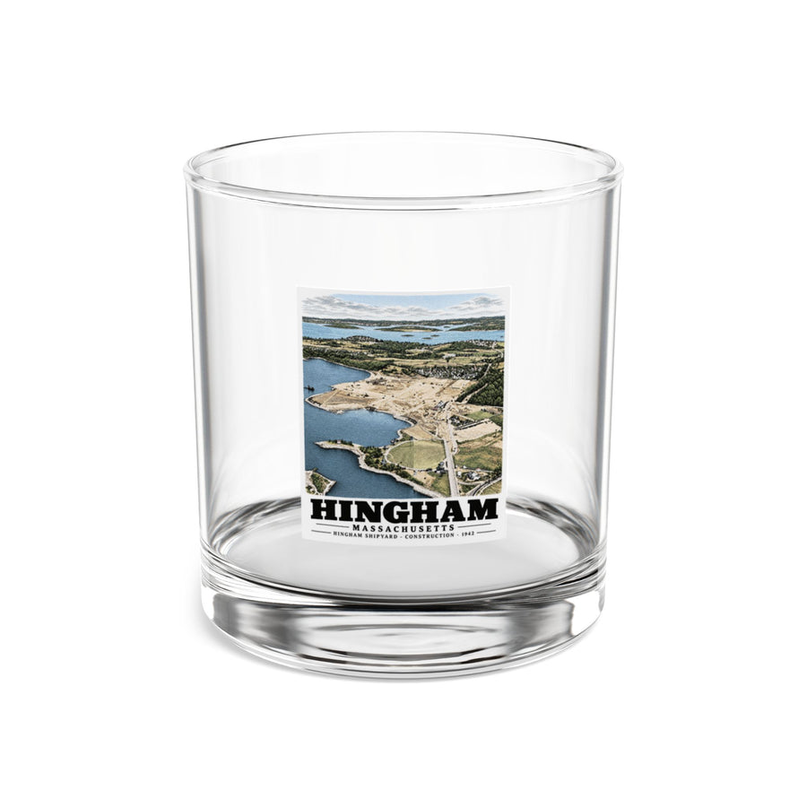 Illustrated Hingham Shipyard Construction in Hingham on rocks glass