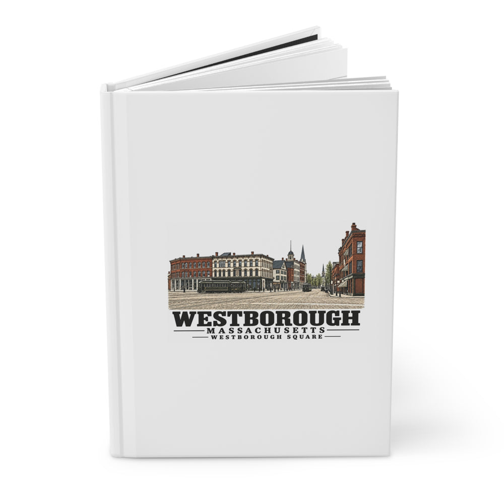 Illustrated Westborough Square in Westborough on matte hardcover journal