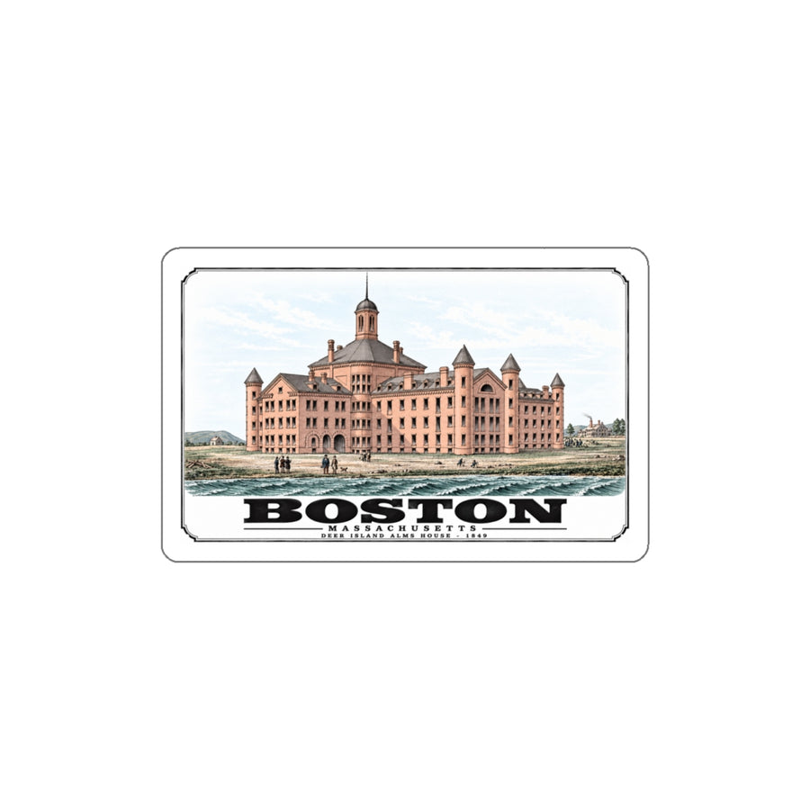View of the new alms house for the City of Boston in the State of Massachusetts, erecting on Deer Island in Boston Harbor. 1849. John P. Bigelow, Mayor. Designed by Louis Dwight & Gridley J. F. Bryant...