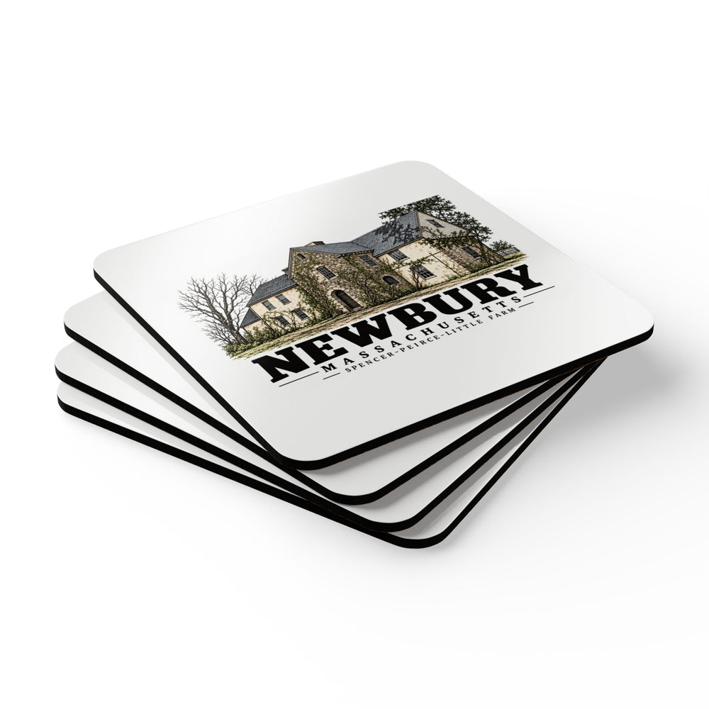 Newbury Spencer–Peirce–Little Farm manor house Cork Back Coaster Set - Merrimack Valley Goods