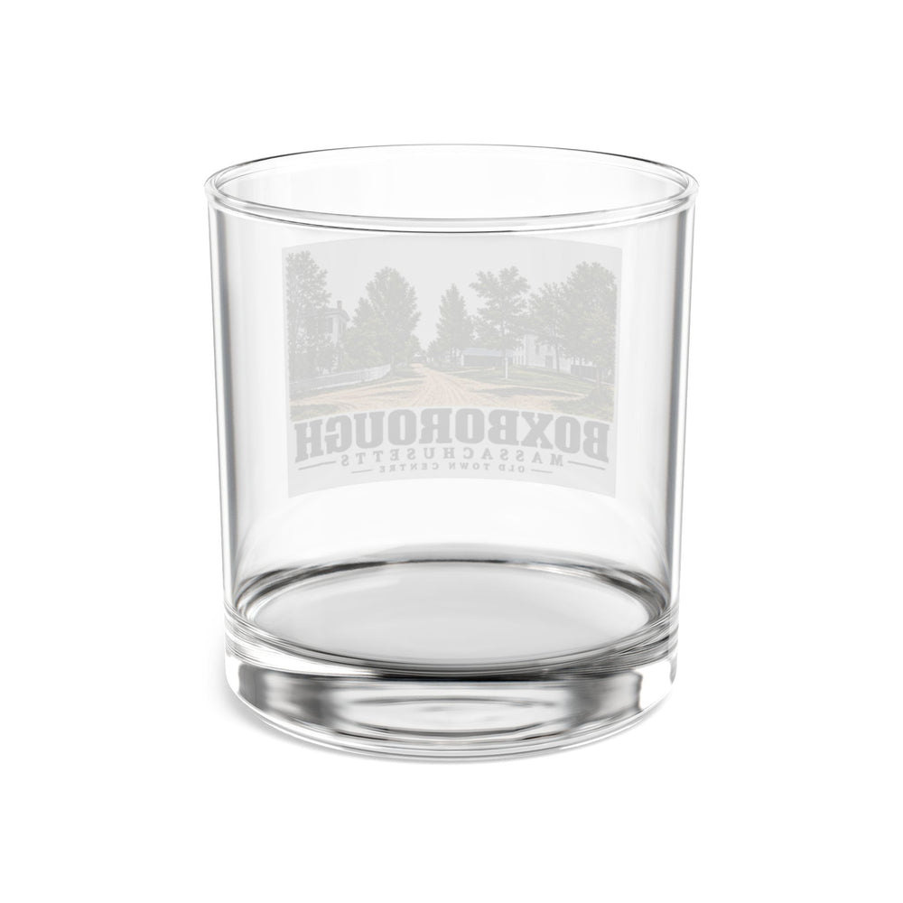 Illustrated Old Town Centre in Boxborough on rocks glass