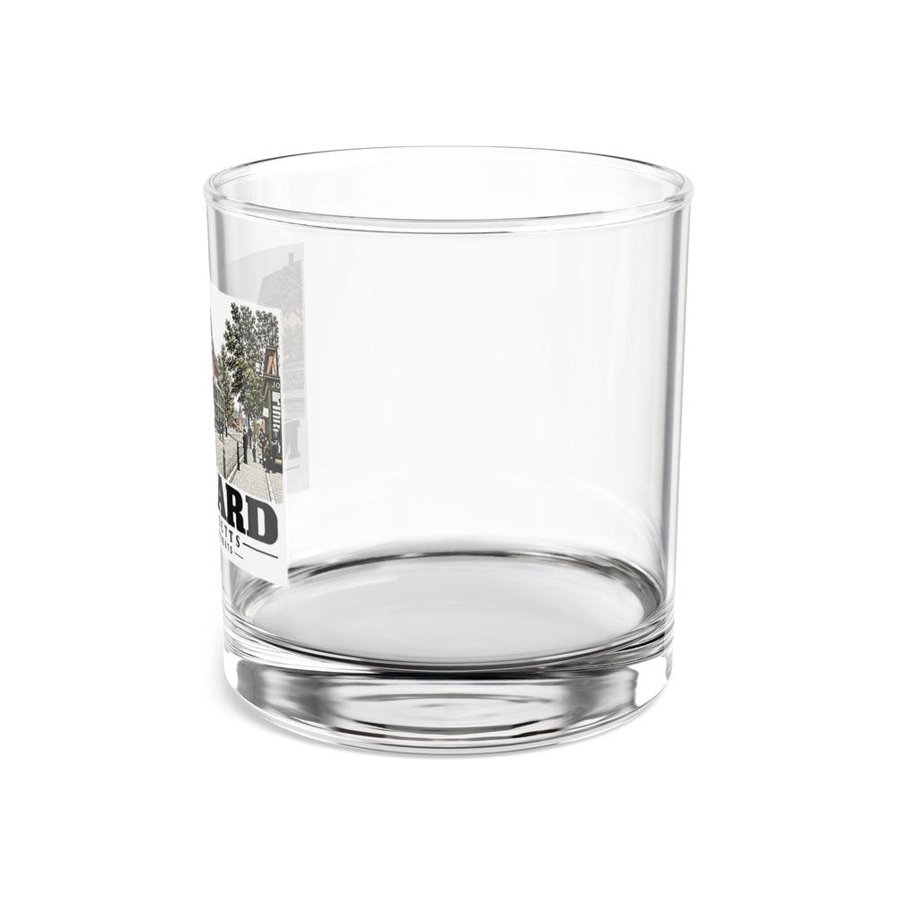 Illustrated Main & Nason Streets in Maynard on rocks glass