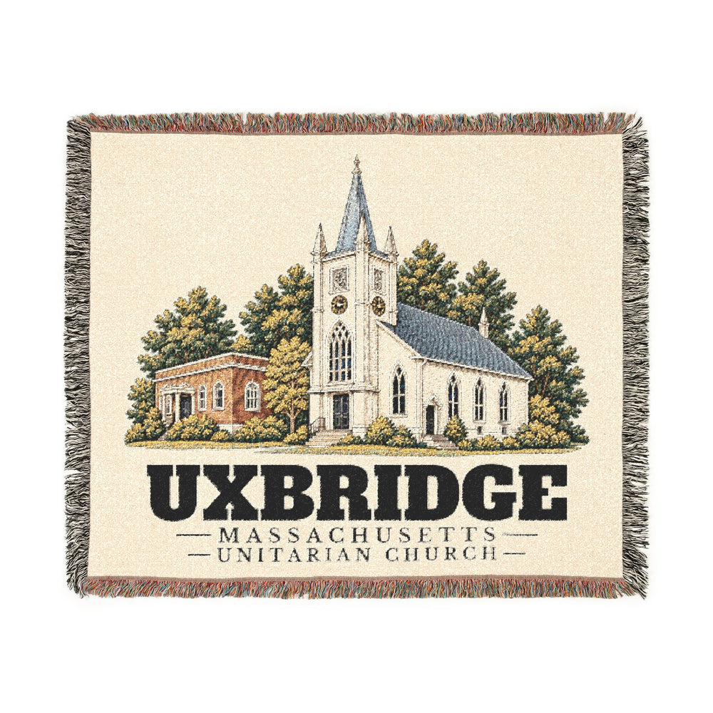 Unitarian Church — Uxbridge, Massachusetts woven blanket, product view 1
