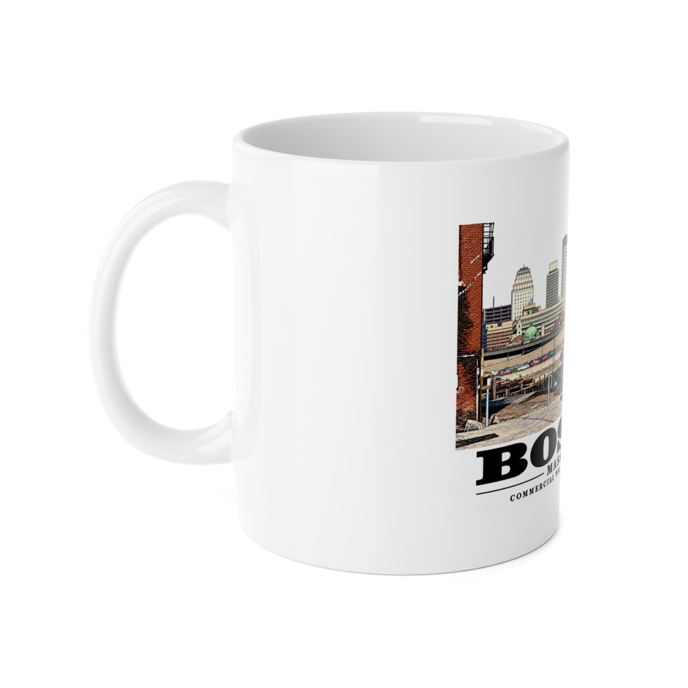 Commercial Wharf with new buildings 11 oz White Ceramic Mug - Boston Harbor