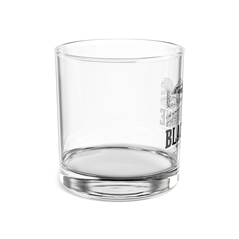 Blackstone Railroad Station 10 oz Rocks Glass in Clear — left view