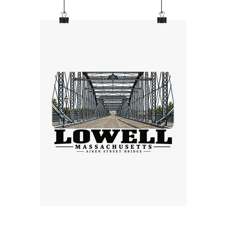 11 x 14 front of Aiken Street Bridge matte poster, Lowell, Massachusetts.