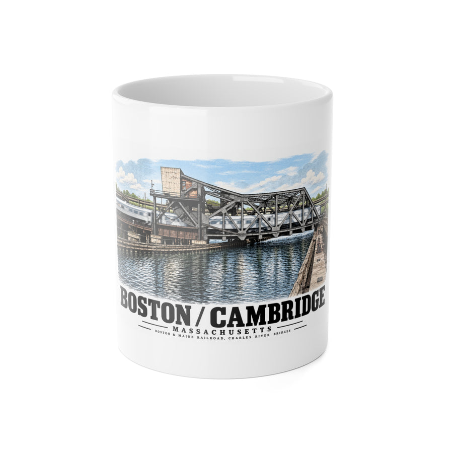 1. GENERAL VIEW SHOWING BRIDGE IN 'CLOSED' POSITION - Boston & Maine Railroad, Charles River Bridges, Charles River, North Station vicinity, Boston, Suffolk County, MA 11 oz White Ceramic Mug -...