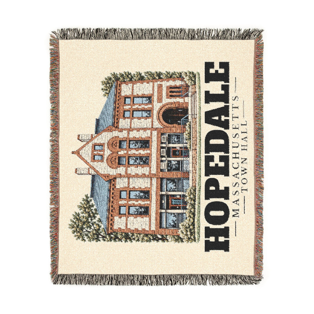 Town Hall — Hopedale, Massachusetts woven blanket, product view 2