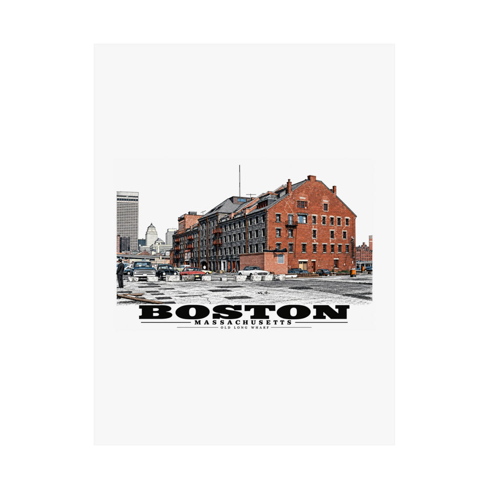 Old Long Wharf Matte Heritage Poster — 11 × 14 and 18 × 24 in - Boston Harbor